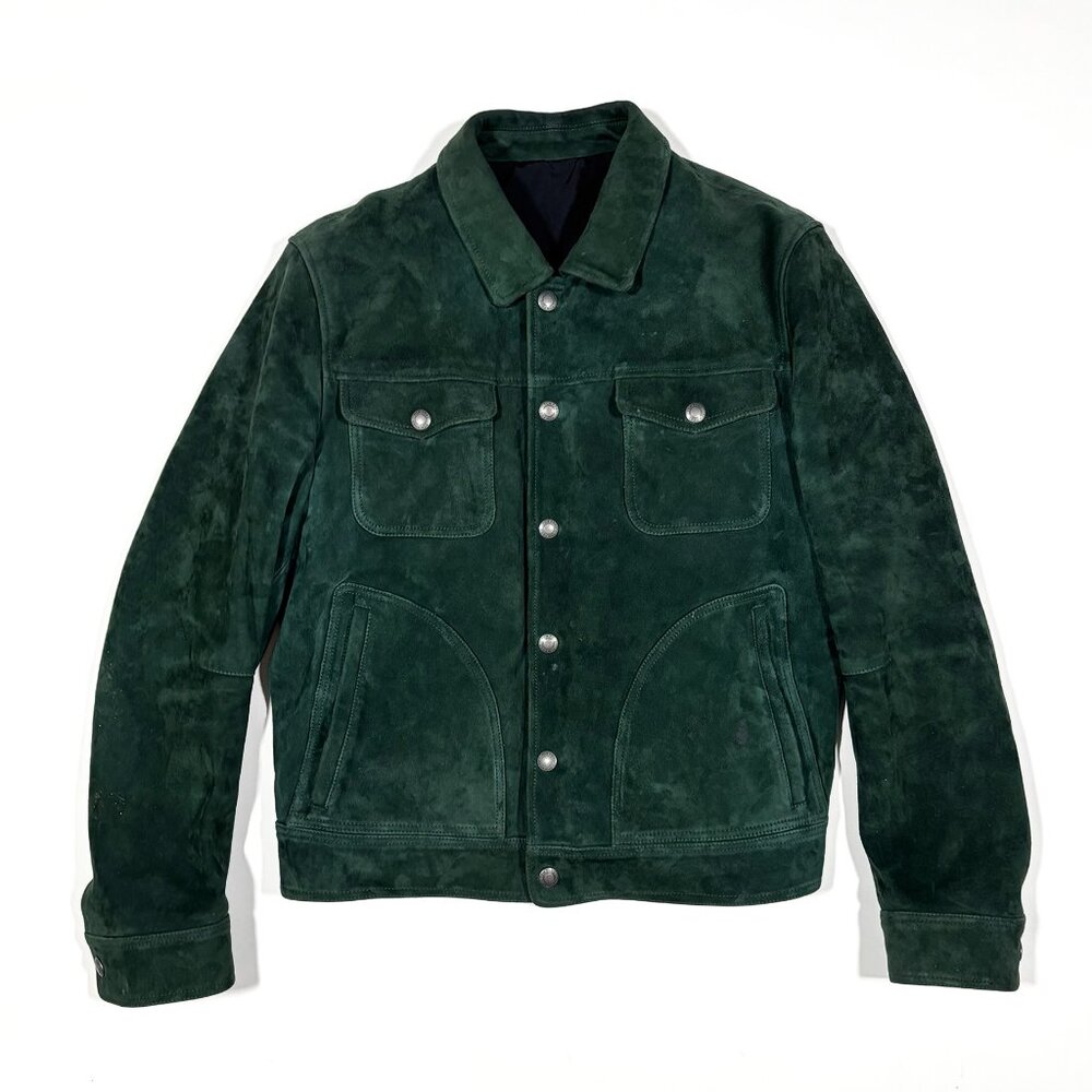 TOM FORD Suede Western Jacket Emerald Green Size 54